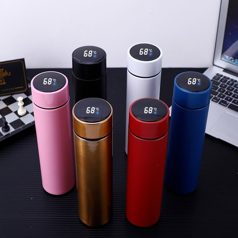 500ml Smart Thermos Water Bottle LED Digital Temperature Display Stainless Steel Coffee Thermal Mugs, Size: Medium